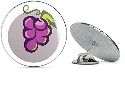 BRK Studio Simple Purple Grape Vine Cartoon Icon Logo Round Metal 0.75" Lapel Pin Hat Shirt Pin Tie Tack Pinback