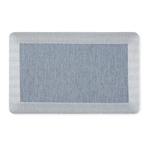 Martha Stewart Mira Modern Heathered Anti-Fatigue Air-Infused Kitchen Mat, Blue, 19.6