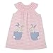 Mud Pie Toddler Girls' Sleeveless Smocked Neckline Sun Dress, Pink Stripes/Bunny, 2T