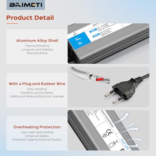BRIMETI Transformer 220 V 24 V Power Supply Power Supply 200 W DC LED Driver Continuous IP67 Transformer Waterproof Outdoor Adapter 8.3 A Transfo Controller 220 V AC to 24 V DC for LED Strip