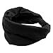 DZT1968 Women Wide Turban Knotted Headband Head Wrap Hair Band (Black)