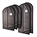 Plixio Black Garment Bags for Hanging Clothes, Men Suit Bag for Travel and Clothing Storage of Women Dresses, Shirts, Fur Coats, Dance Costumes Suit Cover - Closet Storage Long Garment Bags w/Zipper