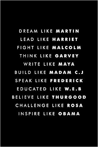 Amazon Com Dream Like Martin Lead Like Harriet Fight Like Malcolm Think Like Garvey Write Like Maya Build Like Madam C J Speak Like Frederick Educated Like W E B Inspire Like Obama Black History