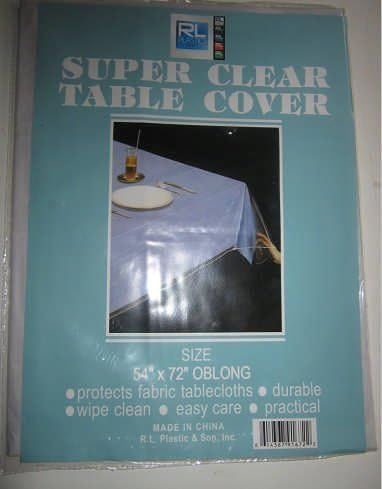 Rl Plastics Super Clear Durable Table Cover Size 54" X 72" Oblong by RL Plastics
