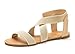 DREAM PAIRS ELATICA-6 Women Summer Fashion Design Open -Toe Elastic Ankle Strap Gladiator Flat Sandals
