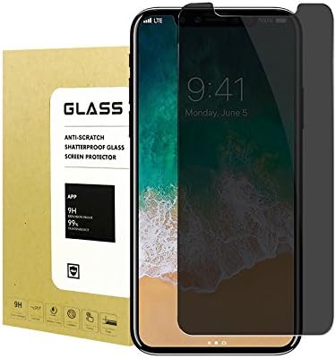 For iPhone X Privacy Anti-Spy Tempered Glass Screen Protector[2Pcs],Undada[Anti-Scratch][3D Touch][9H Hardness][Bubble Free]Tempered Glass Screen Protector For iPhone X