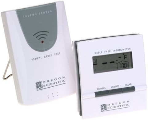 Amazon Com Oregon Scientific Cable Free Indoor Outdoor Thermometer Home Kitchen