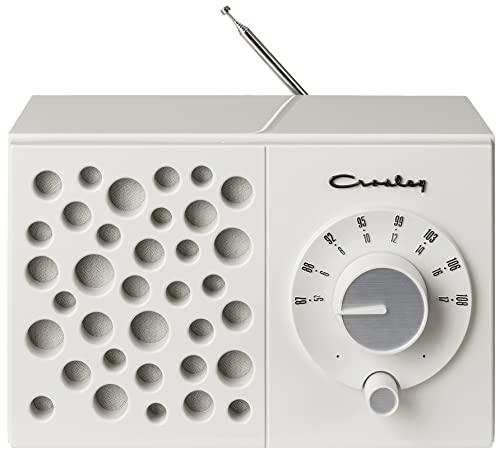 Crosley CR3042A-WS Maverick Portable AM/FM Radio with Bluetooth Receiver, White Sand