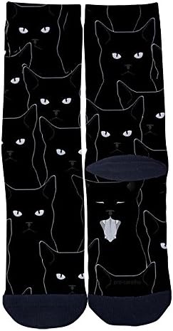 EveninSky Men's Women's Custom Cats Creative Casual Crew Socks Black