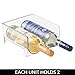 mDesign Stackable Plastic 2 Bottle Refrigerator Wine Rack - Kitchen Storage Organizer Holder for Storing Champagne, Wine, and Water Bottles - Stacking Wine Bottle Organizer for Fridge - 4 Pack - Clear