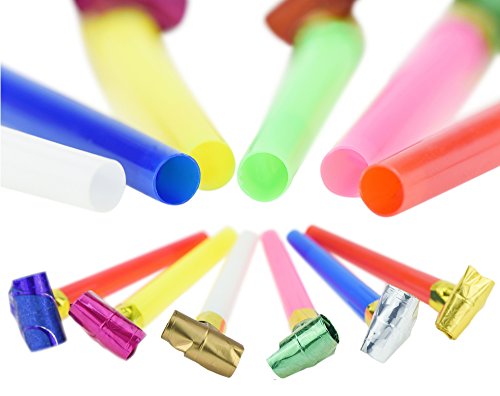 FiveSeasonStuff 20 Pcs 5.1'' (13cm) Birthday Party Musical Blowouts (Princess)/Blowers/Noisemakers/Whistles, Assorted Colour, Birthday Party Favors Supplies - Thumbnail 2