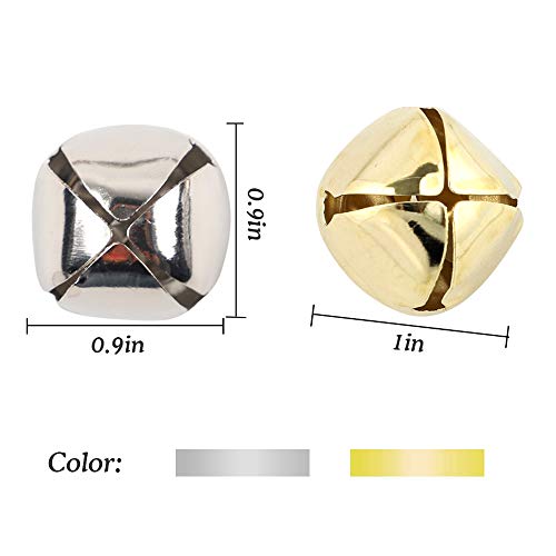 image for CEWOR 168Pcs Craft Bells 1Inch Christmas Jingle Bells with 98ft Red Co