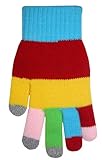 Boss Tech Products Knit Touchscreen Gloves with Conductive Fingertips for Use with All Touchscreen Electronic Devices- Rainbow