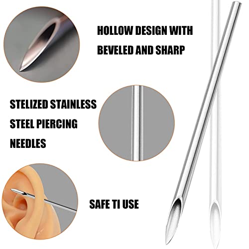 SOTICA Piercing Needles 50pcs Ear Nose Piercing Needles Hollow