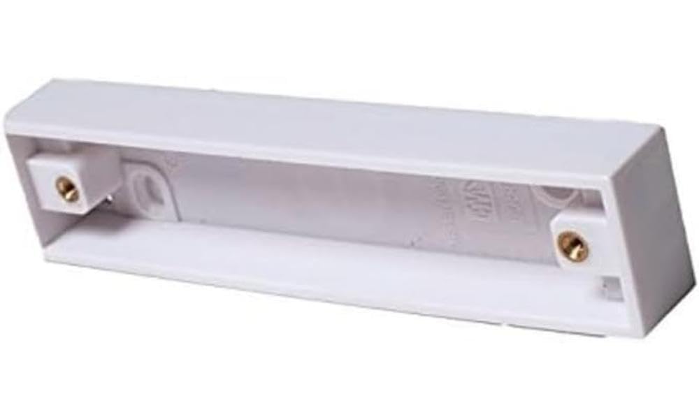 Merriway BH04526 Pattress Surface Moulded Box For Two Gang Architrave Switch - White
