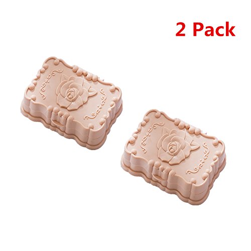 Youzpin Rose Printing Double-Deck Draining Board with Lid Plastic Soap Box,Bathroom Keep Soap Dry Waterproof Soap Dish,Travel Protection Soap Holder~(2 Pack Soap Dish)