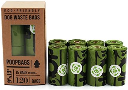 The Original PoopBags EPI-120 Counts8 Rolls Poop Bags Large Green Unscented Dog Waste Bags Leak Proof Dog Waste Bags