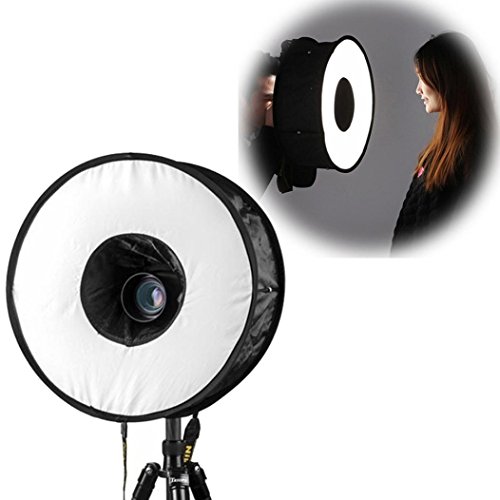 Easy Foldable Round 45cm Softbox Flash Light Speedlight for Canon Nikon Camera Accessories (Black) - Thumbnail 7