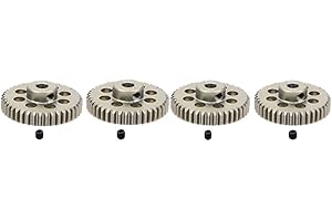 KingVal Replacement 4PCS 48DP Hole Diameter 3.175mm 45T 46T 47T 48T Aluminum Pinion Motor Gear Compatible with 1/10 RC Car Brushed Brushless Motor