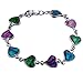 Colorful Cute Heart Abalone Paua Shell Designer Silver Jewelry Love Bracelet for Girl Woman