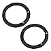 Camping Spring Clip Aluminum Round Portable Mini Carabiner Hook Black 2 Pcs
