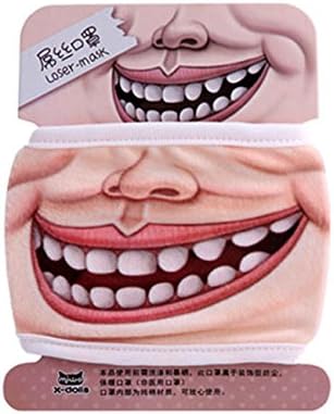 Cute 3D Funny Expression Cotton Mouth Face Mask Health Cycling Respirator Warm (A)