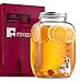 FineDine Glass Beverage Dispenser Mason Jar with Leak Proof Spigot, 1 Gallon