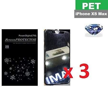 PowerDigital(TM) Diamond Sparkling Glitter Screen Protector for iPhone Xs Max 6.5 inch with Lint Cleaning Cloth (Retail Packaging, PET Material) - 3 Pack (iPhone Xs Max)