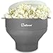 Salbree Microwave Popcorn Popper, Silicone Popcorn Maker, Collapsible Bowl (Gray)
