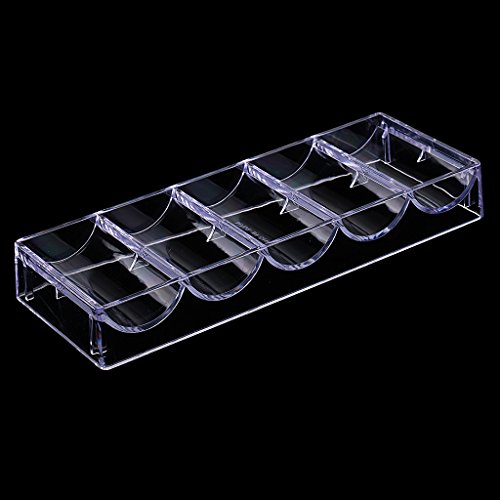 image for MonkeyJack Acrylic Poker Chips Tray 100 Chips Storage Case for Party H