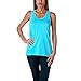 Sofra Women's Loose Fit Tank Top Relaxed Flowy-Large-Aqua Blue