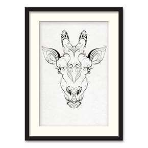 Black Paper Framed Canvas Wall Art for Living Room, Bedroom Black and White Beasts Canvas Prints for Home Decoration Ready to Hanging - 23x31 inches