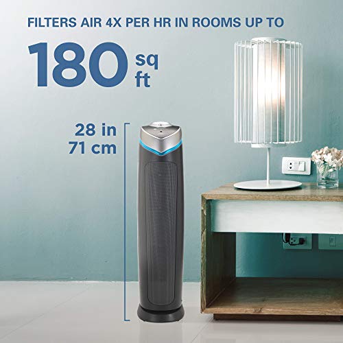 Germ Guardian True HEPA Filter Air Purifier for Home, Office, Large Rooms, Filters Allergies, Pollen, Smoke, Dust, Pet Dander, UV-C Sanitizer Eliminates Germs, Mold, Odors, Quiet 28 inch 3-in-1 AC5000