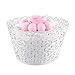 Gospire 50 pcs Pearl Lace Filigree Wedding Cupcake Wrapper Baking Cake Cups Wraps Party Decoration Laser Cut White