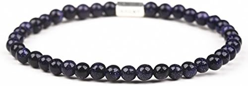 Lotusfalls 4MM Semi-Previuse Stone Strectch Bracelet.Fashion Mini Jewelry .Unisex