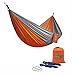 WoneNice Camping Hammock - Portable Lightweight Double Nylon Hammock, Best Parachute Hammock with 2 x Hanging Straps for Backpacking, Camping, Travel, Beach, Yard and Garden Orange/Grey