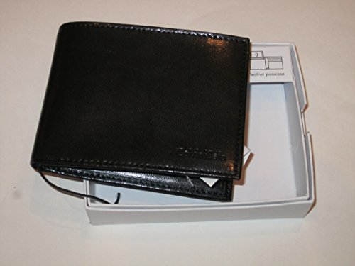 Calvin Klein Men's Leather Passcase Bifold Wallet-Black
