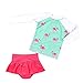 Baby Girls Kids 2Pcs Long Sleeve Flamingo Swimsuit Rash Guard Bathing Suit UPF 50+ UV, Green, 2-3 Years