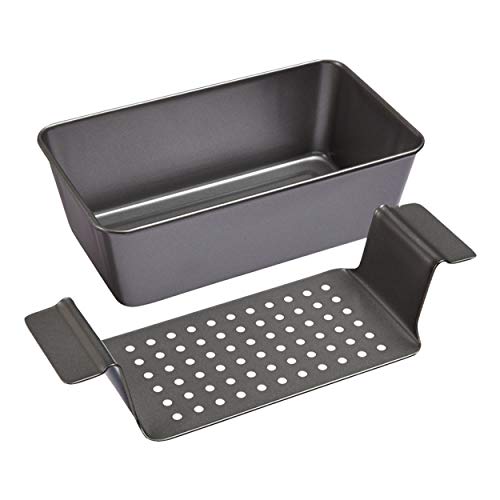 Chicago Metallic Professional Healthy Meatloaf Pan, 2Piece Set, Gray