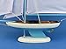 Hampton Nautical Wooden Bermuda Sloop Light Blue Model Sailboat Decoration 17