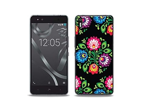 etuo Handyhülle für BQ Aquaris X5 - Hülle, Silikon, Gummi Schutzhülle Fantastic Case - Schwarzer Folkscherenschnitt
