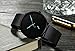 Men's Minimalist Wrist Watches Analog Waterproof Quartz Black Stainless Steel Band