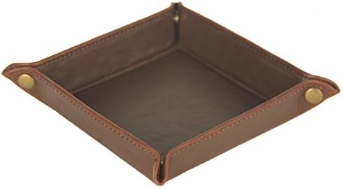 Ranslen Leather Jewelry Catchall Valet Tray Box Bedside Storage Organizer for Change, Key, Phone, Coin