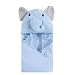 Hudson Baby Unisex Baby Animal Face Hooded Towel, Blue Elephant 1-Pack, One Size