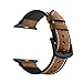 Apple Watch Band, Wollpo Vintage Leather Replacement Bands Stylish Straps with Stainless Metal Buckle Clasp for Apple Watch Series 3 Series 2 Series 1 Sport and Edition (Brown 42mm)