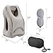 Sweesire Inflatable Travel Pillow, Airplane Pillows, Portable Neck Head Pillow for Kids Traveling, Long Flight, Train, Bus, Office Napping- Come with Eye Mask & Carry Pouch (Grey)