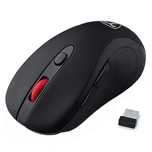 Patech ワイヤレスミニマウス 2.4Ghzワイヤレスマウス 五段階のDPI調節 6ボタン 省エネスリープモード搭載(ブラック)