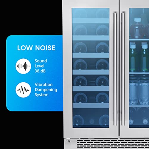 Zephyr Presrv 24'' Wine Fridge & Beverage Refrigerator Dual Zone Under