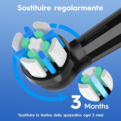 8 Pack Replacement Brush Heads Compatible with Oral B iO 2/3/4/5/6/7/8/9/10 Series Electric Toothbrushes, Gentle Plaque Removal, Black/White
