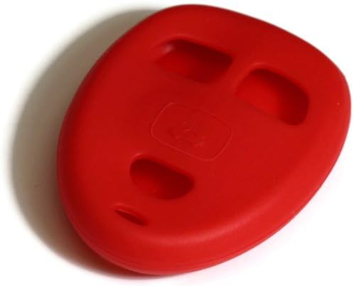 Red Silicone Key Fob Cover Case Smart Remote Pouches Protection Key Chain Fits: GMC Acadia 07-12 w/o remote start, lift gate